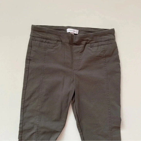 CALVIN KLEIN Ankle Pants Gray Stretch Buttons Business Casual Work Size S - Picture 7 of 14